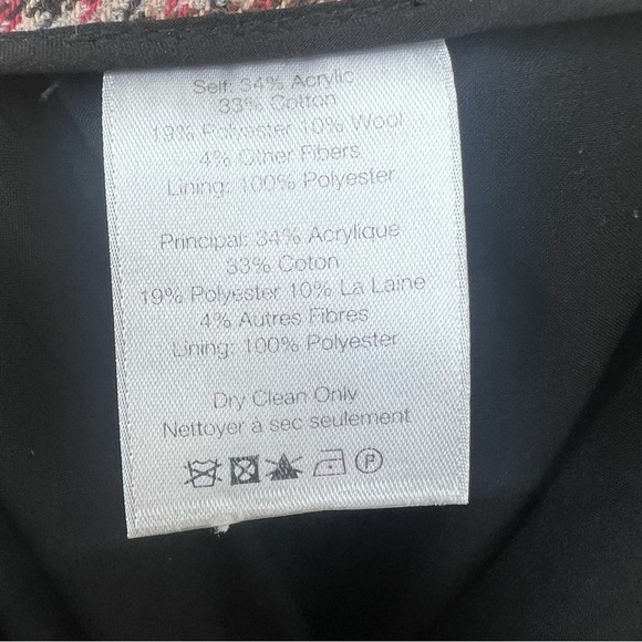 Veronica Beard Gemini Check Crop Pants Red Multi 6 - Picture 12 of 13